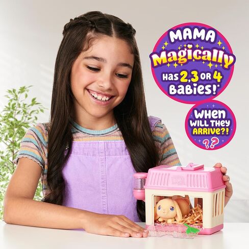 القليل من الحيوانات الأليفة Mama مفاجأة Minis Bunny ، رعاية الهامستر ماما الخاص بك أو Mama Bunny في قفصهم للكشف عن 2 أو 3 أو 4 أطفال مصغرة in Kuwait