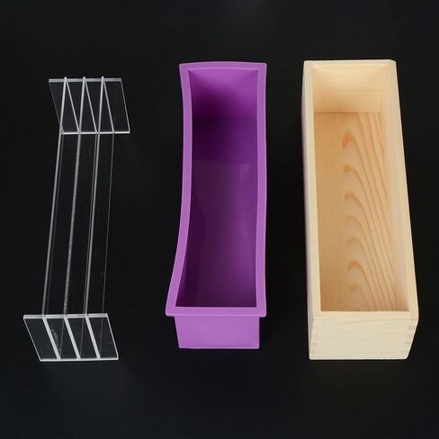 42oz Silicone Soap Mold Loaf Soap Making Mold with 5 Acrylic Dividers for DIY Handmade Soap Swirl Making Tools, white in Saudi Arabia