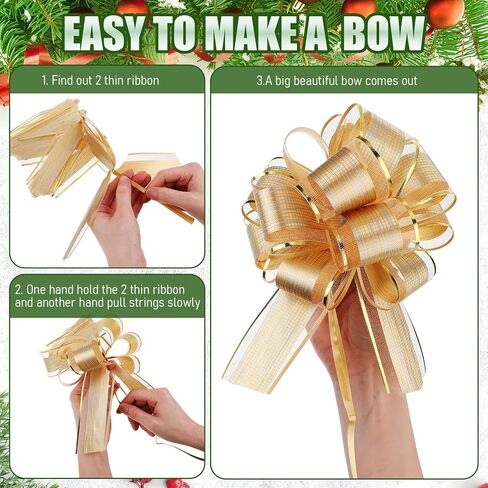 WILLBOND 20 Pieces Pull Bows Gift Wrapping Ribbon Pull Bows for Christmas Wedding Baskets Valentine's Day Multicolor Wrap Accessory for Gift Present Holiday Decor(Bright Colors) in Kuwait