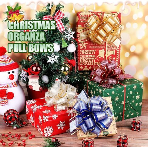 WILLBOND 20 Pieces Pull Bows Gift Wrapping Ribbon Pull Bows for Christmas Wedding Baskets Valentine's Day Multicolor Wrap Accessory for Gift Present Holiday Decor(Bright Colors) in Kuwait