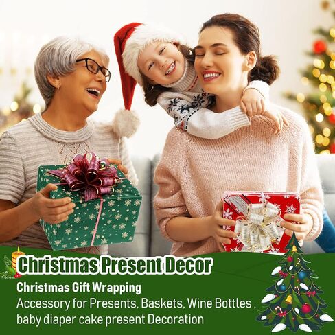 WILLBOND 20 Pieces Pull Bows Gift Wrapping Ribbon Pull Bows for Christmas Wedding Baskets Valentine's Day Multicolor Wrap Accessory for Gift Present Holiday Decor(Bright Colors) in Kuwait