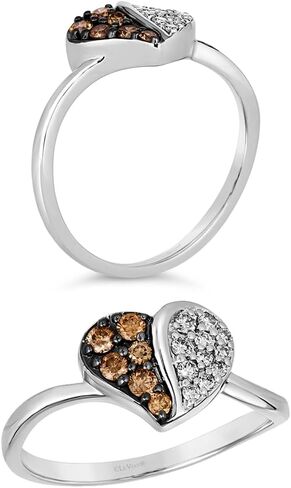 1/3 Carat Diamond and Red Ruby Heart Ring for Women in 14k White or Rose Gold cttw Promise Anniversary Ring Size 5 to 10 by LeVian in Kuwait