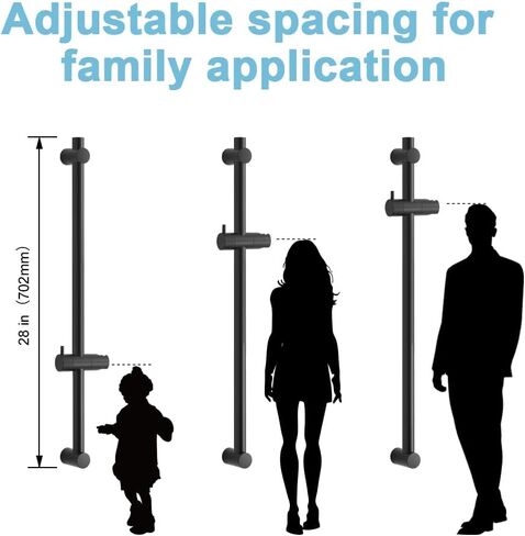 شريط شريحة دش أوفو 27 بوصة التثبيت قابلة للتعديل مسافة 15-26 بوصة مع 360 درجة حامل رأس دش محمول قابلة للتعديل للحمام ، مثبت على الحائط ، تشطيب الكروم in Kuwait