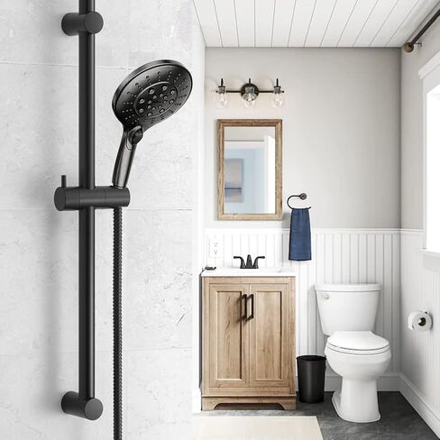 شريط شريحة دش أوفو 27 بوصة التثبيت قابلة للتعديل مسافة 15-26 بوصة مع 360 درجة حامل رأس دش محمول قابلة للتعديل للحمام ، مثبت على الحائط ، تشطيب الكروم in Kuwait