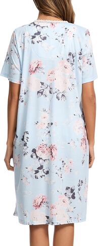 COSUNIONY Nightgowns for Women Soft Cotton Sleepshirts Short Sleepwear with Pockets in Saudi Arabia
