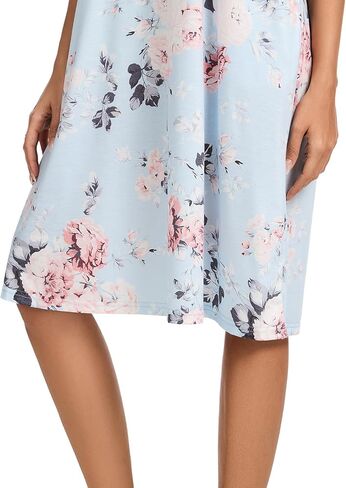 COSUNIONY Nightgowns for Women Soft Cotton Sleepshirts Short Sleepwear with Pockets in Saudi Arabia