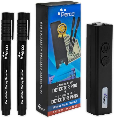 Perco Corrofic Detector Pro - جهاز 2in1 المحمول والموثوق به مع الكشف عن ضوء الأشعة فوق البنفسجية ومستشعر مغناطيسي - مدقق فاتورة الولايات المتحدة المزيفة للاستخدام الشخصي والتجاري - يضمن الأصالة ويمنع الاحتيال in Kuwait