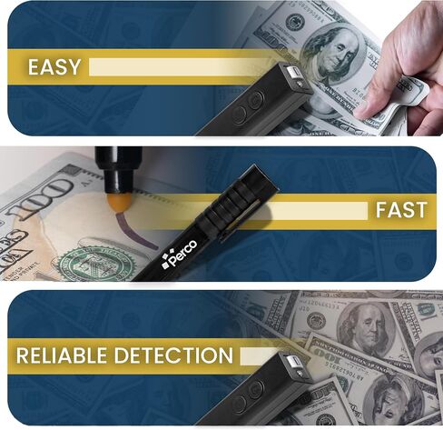 Perco Corrofic Detector Pro - جهاز 2in1 المحمول والموثوق به مع الكشف عن ضوء الأشعة فوق البنفسجية ومستشعر مغناطيسي - مدقق فاتورة الولايات المتحدة المزيفة للاستخدام الشخصي والتجاري - يضمن الأصالة ويمنع الاحتيال in Kuwait