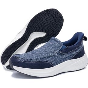 Mens Slip-on Loafers Arch Support Orthotic Walking Shoes Plantar Fasciitis Soft Soles for Comfortable Indoor and Outdoor Home Shoes Casual and Lightweight Breathable Wide with Supportive Insoles