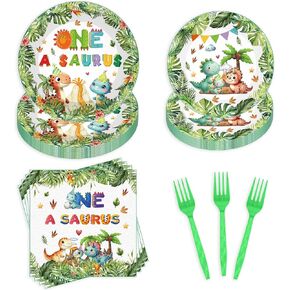 96 Pcs Tornado Birthday Party Decorations Tableware Set, Funny Cartoon Tornado Themed Happy Birthday Party Supplies for 24 Guests, Includes Plates Napkins Forks