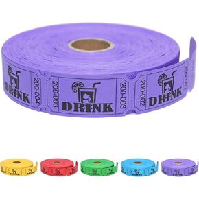 ESSENTIAL 1000 Raffle Tickets Rolls, Drink Tickets Single Roll for Events, Leisure, Movie Watching, Entertainment, Class Reward & Prizes (Red - 5 Color Selection)