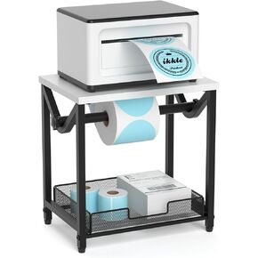 ikkle Label Holder for Rolls and Fanfold Labels, Wooden Thermal Label Holder for Desktop Label Printer, Shipping Label Holder for Thermal Printer Accessory, Ideal for Home, Office, Small Businesses