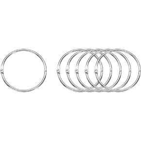 HARFINGTON 12pcs Binder Rings 3 Inch Loose Leaf Binder Ring Metal Book Rings Loose Leaf Rings for Index Cards Keychain Key Notebook Rings for Home Office, Silver Tone