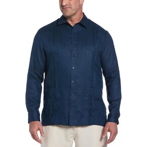 قميص Cubavera الرجالي 100% من الكتان بأربعة جيوب وأكمام طويلة وأزرار سفلية Guayabera (مقاس صغير - 5X كبير وطويل) in Kuwait