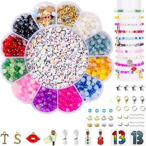Friendship Bracelet Making Kit for Fans -19 Colors(Album Inspired) 8mm Glass Beads for Jewelry Making,Letter Beads (A-Z),Varieties of Charms, DIY Crafts for Gifts Birthday