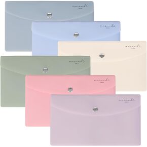 H4D Budget Envelopes for Cash System, Small Plastic Receipt Holder Organizer, Morandi Colors, 9x5 Inch, 12 Pack