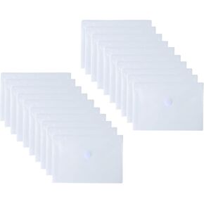 5.5’’ x 8.5’’ Clear Plastic Envelopes Cutting Dies Stencil Crafts Paper File Index Cards Holder 40 Pack Hook Loop Closure