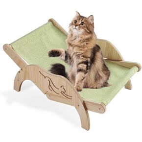 pawstrip Cat Hammock Bed Outdoor Cat Sisal Chair Summer Beach Cat Lounger Adjustable Elevated Pet Bed Raised Cat Lounge Chair for Indoor Cats Cooling Cat Scratcher Bed Breathable Cat Mini Couch
