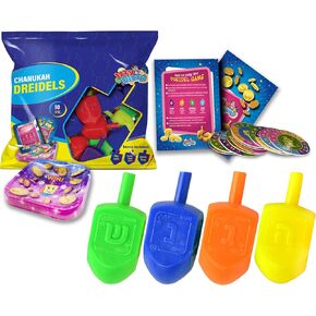 Izzy 'N' Dizzy Medium Dreidels متنوعة مع لعبة Chanukah Classic Draidel Draidel ، الهدية والجوائز - الجزء الأكبر (حزمة 30)