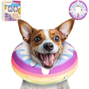 Inflatable Dog Cone Collar Alternative After Surgery, Donut Soft Neck Cone for Beagle Dachshund Medium Dogs, etc, Protective Comfortable E Collar Recovery Cone Not Block Vision