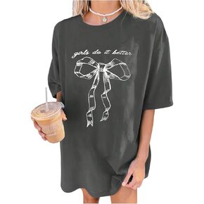 SOLY HUX Women's Cartoon Bear Print Short Sleeve Tee Casual Summer T Shirt Top