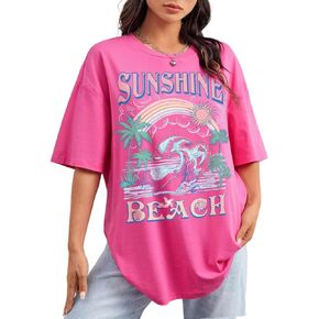 SOLY HUX Women's Cartoon Bear Print Short Sleeve Tee Casual Summer T Shirt Top