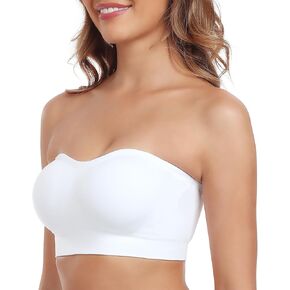 OBICUM Strapless Bras for Women Comfortable Non-Slip Silicone Bandeau Bra Seamless Tube to Bra