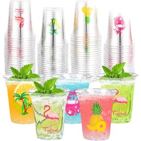 100Pcs Kentucky Derby Plastic Cups Bulk 12 oz Derby Clear Cups Disposable Horse Cups Derby Day Plastic Tumblers Clear Cups for Kentucky Derby Day Party Decor Supplies