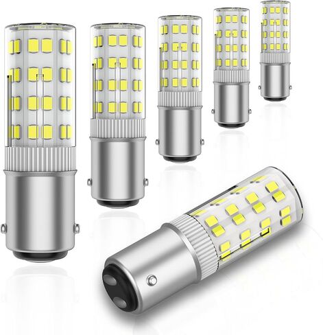BA15D LED 120V ملامسة مزدوجة BAYONET قاعدة LED ، 3000K دافئ أبيض dimmable ، 50watts الهالوجين JD النوع T3/T4 مكافئ ، استبدال آلات الخياطة المصابيح LED LED (2 ، أبيض دافئ) in Kuwait
