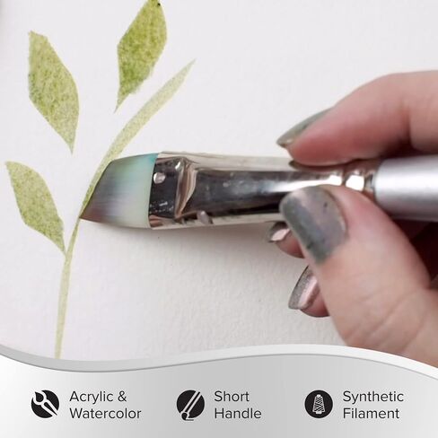 Silver Brush Limited 1506S-3/8 Silverwhite Angle Paintrush للألوان المائية ، الغواش ، الأحبار ، الأصباغ ، السائل ، والأكريليك ، الحجم 3/8 بوصة ، مقبض قصير in Kuwait