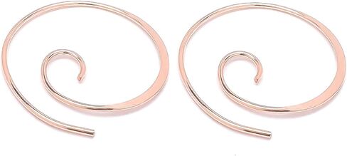 Spiral Hoop Earrings, 925 Sterling Silver, 20ga, 22mm Diameter, Smooth, Lightweight, Spiral Earrings for Women, Swirl Earrings Hoop, Silver Pull Through Earrings for Women (Sterling Silver) in Kuwait