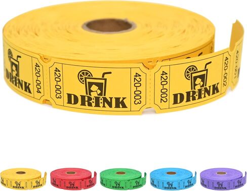 ESSENTIAL 1000 Raffle Tickets Rolls, Drink Tickets Single Roll for Events, Leisure, Movie Watching, Entertainment, Class Reward & Prizes (Red - 5 Color Selection) in Kuwait