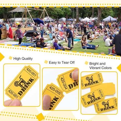 ESSENTIAL 1000 Raffle Tickets Rolls, Drink Tickets Single Roll for Events, Leisure, Movie Watching, Entertainment, Class Reward & Prizes (Red - 5 Color Selection) in Kuwait