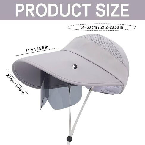 Face_Shield Protector Sun Visor Hat UV Protection Summer Sun Cap Great for Oudtoor Hiking Camping Golf Tennis Cycling in Kuwait