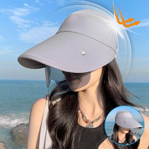 Face_Shield Protector Sun Visor Hat UV Protection Summer Sun Cap Great for Oudtoor Hiking Camping Golf Tennis Cycling in Kuwait