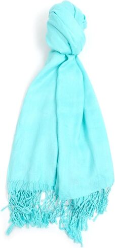 boxed-gifts Soft & Silky 100% Pashmina Scarf with Tassels - Elegant Scarf Shawl Wrap + Lightweight Solid Scarf for Women in Kuwait