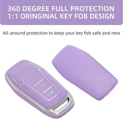 OFFCURVE for Ford Key Fob Cover, Soft TPU Full Protection Key Fob Case for Ford Fusion Mustang F150 Edge Explorer Lincoln MKZ MKC MKX Smart Remote Key Accessories Holder, Black in Saudi Arabia