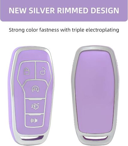 OFFCURVE for Ford Key Fob Cover, Soft TPU Full Protection Key Fob Case for Ford Fusion Mustang F150 Edge Explorer Lincoln MKZ MKC MKX Smart Remote Key Accessories Holder, Black in Saudi Arabia
