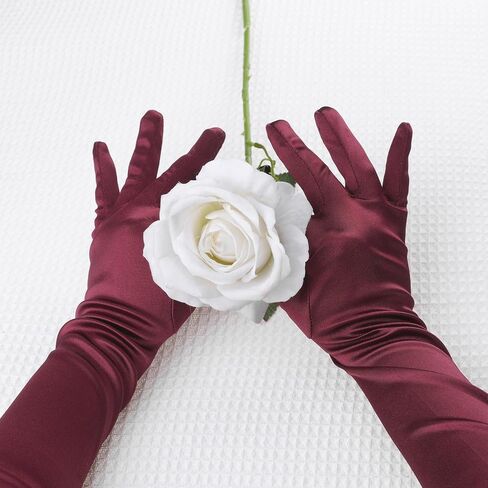 قفازات Allegra K النسائية الطويلة 1920S للحفلات المسائية قفازات كاملة الأصابع قفاز أوبرا أنيق in Kuwait