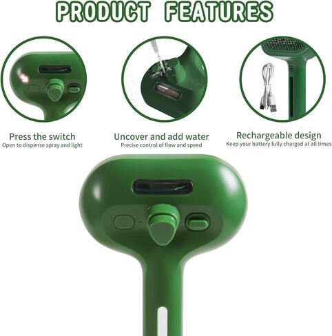 Cat/Dog Deshedding Brush with Water Spray and Steamer - Grooming Tool for Shedding Hair Removal (Christmas Green) in Kuwait