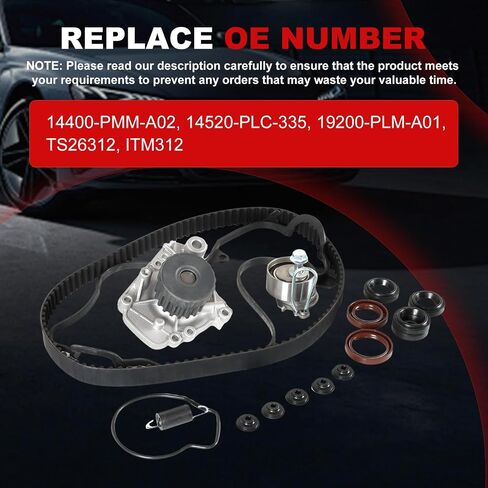 Timing Belt Kit Water Pump Fit for 2003-2017 Accord Odyssey Pilot Ridgeline 3.5L 3.0L for 03-18 TL MDX RDX RL TSX ZDX Saturn 3.7L 3.5L 3.2L Engine Replacement Parts w/Pulley Tensioner Camshaft Seal in Saudi Arabia