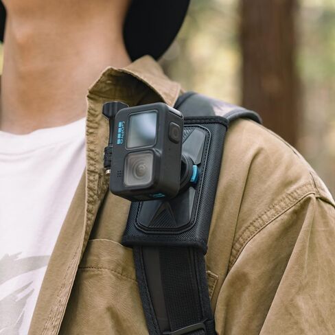 حقيبة ظهر مغناطيسية سريعة الفك من SUREWO، حزام كتف، حزام كتف، حامل بمشبك متوافق مع Gopro Hero 12/11/10/9/8/7/(2018)/6/5 أسود، DJI Osmo Action 4/3 والمزيد in Kuwait