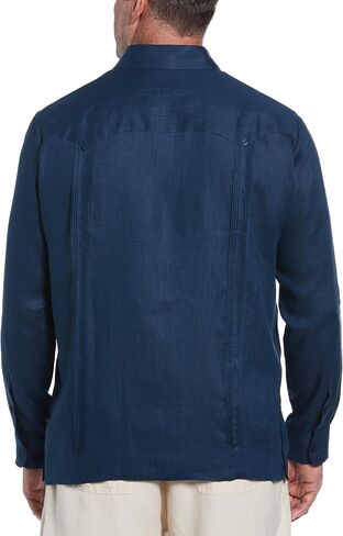 قميص Cubavera الرجالي 100% من الكتان بأربعة جيوب وأكمام طويلة وأزرار سفلية Guayabera (مقاس صغير - 5X كبير وطويل) in Kuwait
