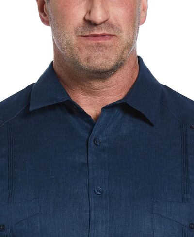 قميص Cubavera الرجالي 100% من الكتان بأربعة جيوب وأكمام طويلة وأزرار سفلية Guayabera (مقاس صغير - 5X كبير وطويل) in Kuwait