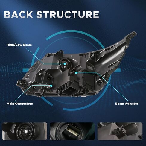 Halogen Headlight Assembly Fit for Ford Explorer 2016 2017 LED Lights Headlamp Left Driver Side Black Housing in Saudi Arabia