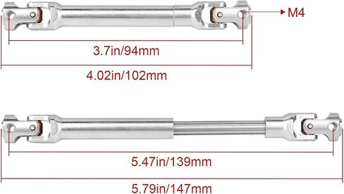 Steel Drive Shaft Heavy-Duty for 1/10 Scale Traxxas TRX4, Axial SCX10 90046, AXI03007, Redcat Gen8 RC Crawler Upgrade Parts(81-106mm) in Kuwait