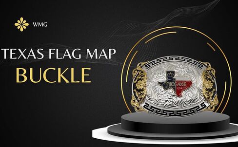 WMG Texas State Belt Buckle Flag Map Cowboy Rodeo Western Fashion Star Gold Tone Color in Kuwait