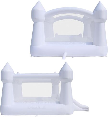 Bounceland Party Castle Daydreamer Cloud Bounce House ، 16.4 قدمًا L x 13.1 قدمًا و W × 9.3 قدمًا ، Hoop Basketball Hoop ، ul Strong Blower ، لون الباستيل العصري ، شريحة ممتعة ومنطقة ترتد ، موضوع القلعة للأطفال in Kuwait