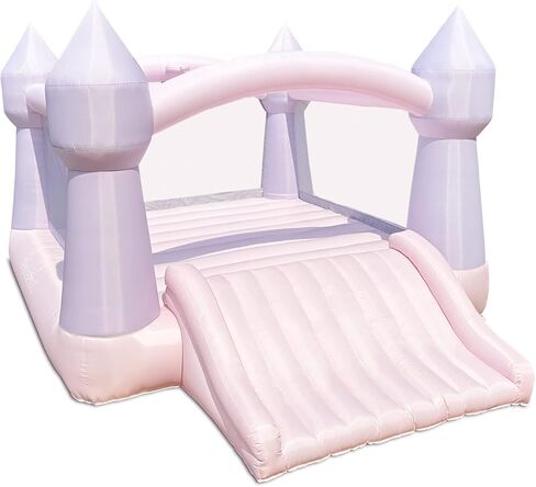 Bounceland Party Castle Daydreamer Cloud Bounce House ، 16.4 قدمًا L x 13.1 قدمًا و W × 9.3 قدمًا ، Hoop Basketball Hoop ، ul Strong Blower ، لون الباستيل العصري ، شريحة ممتعة ومنطقة ترتد ، موضوع القلعة للأطفال in Kuwait