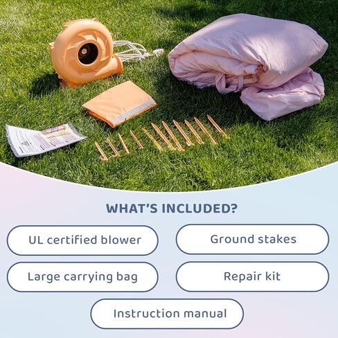 Bounceland Party Castle Daydreamer Cloud Bounce House ، 16.4 قدمًا L x 13.1 قدمًا و W × 9.3 قدمًا ، Hoop Basketball Hoop ، ul Strong Blower ، لون الباستيل العصري ، شريحة ممتعة ومنطقة ترتد ، موضوع القلعة للأطفال in Kuwait